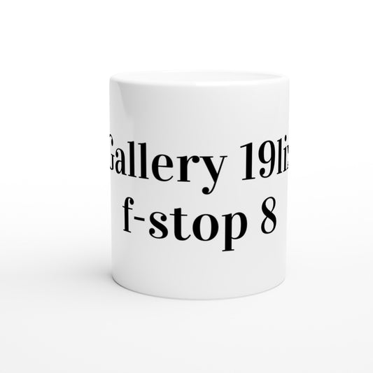 f-stop 8. White ceramic mug 325 ml