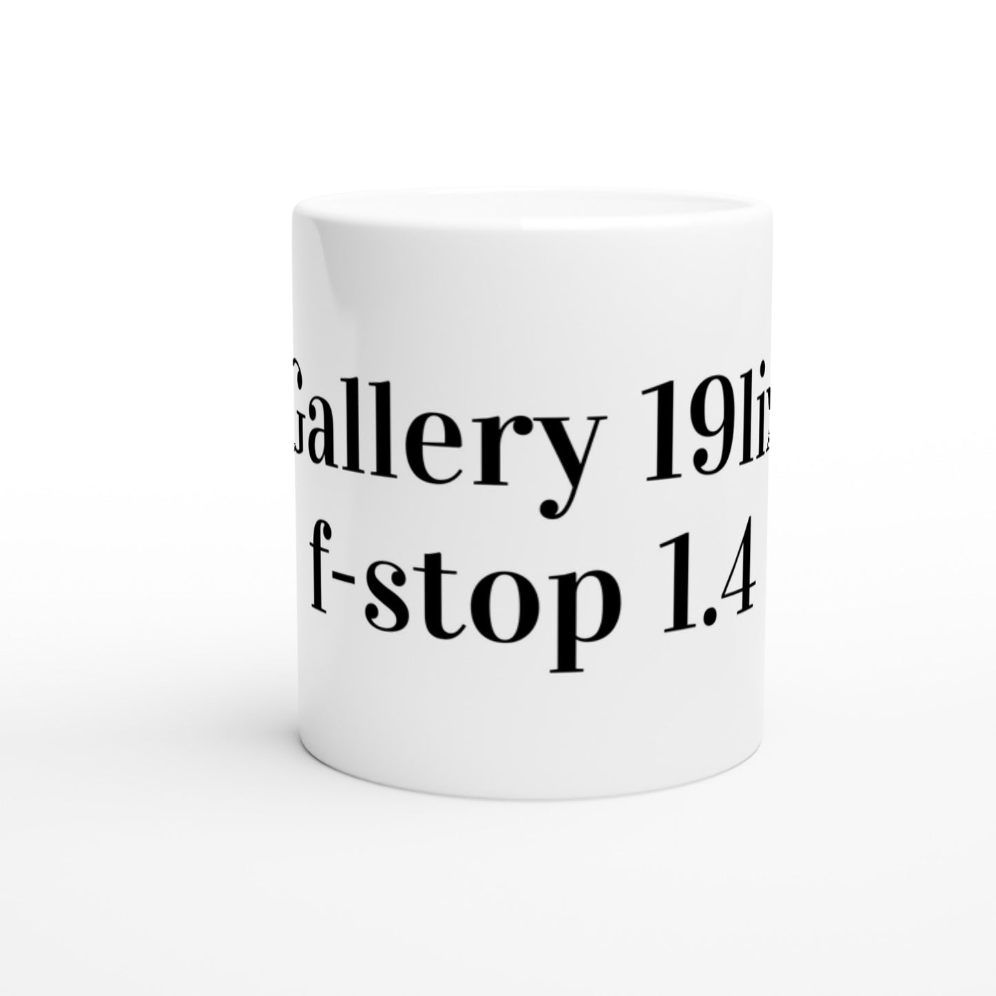 f-stop 1.4. White ceramic mug 325 ml