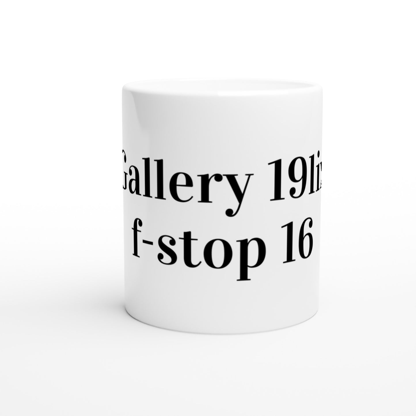 f-stop 16. White ceramic mug 325 ml