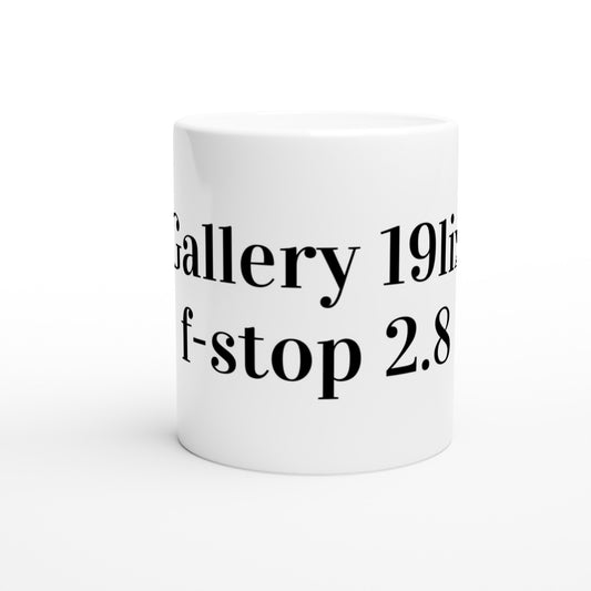 f-stop 2.8. White ceramic mug 325 ml