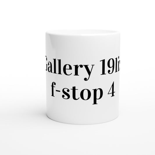 f-stop 4. White ceramic mug 325 ml